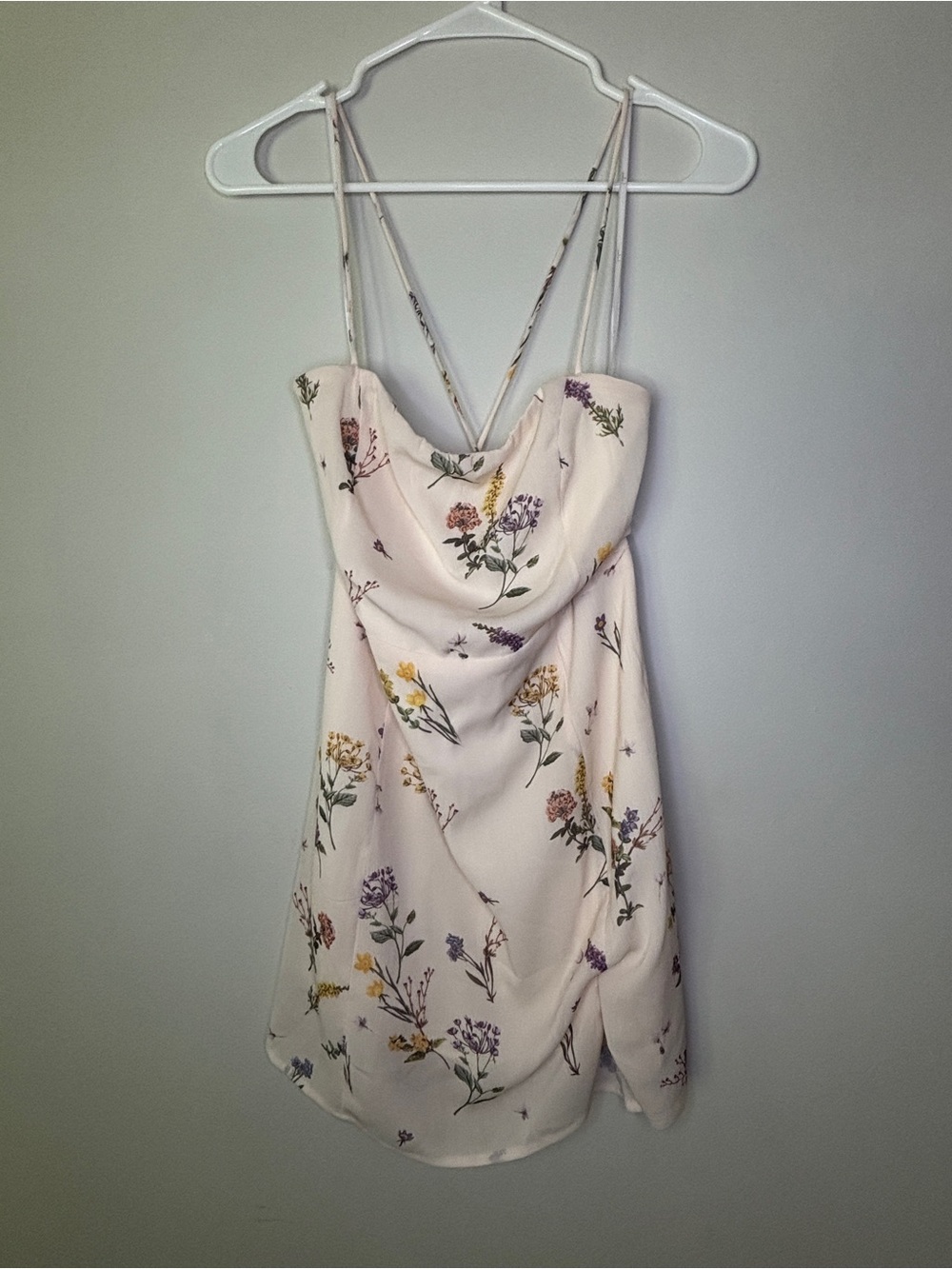 Cream Floral Halter Midi Dress - Picture 5 of 8
